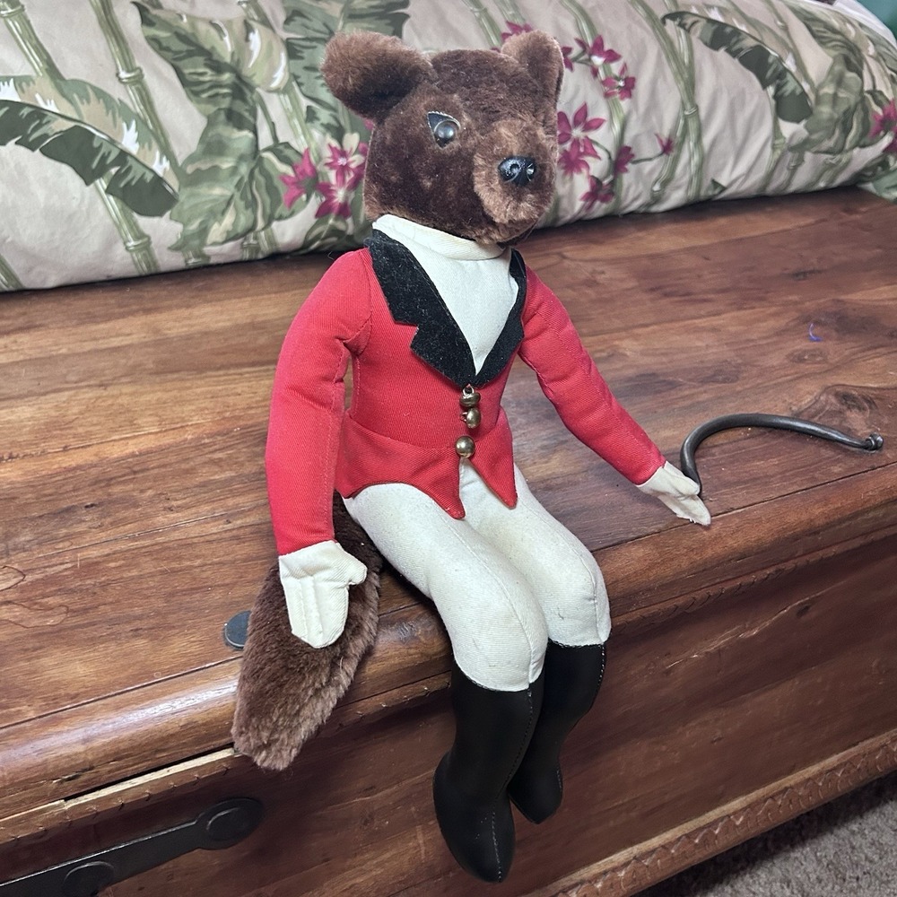 Vintage Mr. Fox Equestrian 30" English Large Shelf Sitter Doll 1970s Fox Hunting